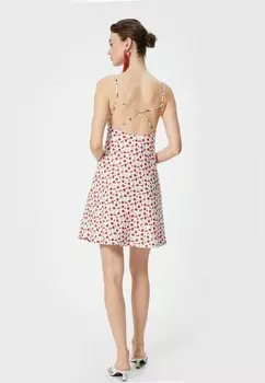Дневное платье CHERRY PRINTED Koton, красный