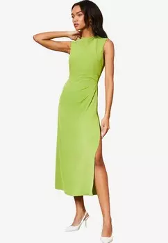 Дневное платье DRAPE FRONT RUCHED MIDI OFF SUMMER THE BODY Lipsy, зеленый