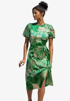 Дневное платье FLUTTER SLEEVE PRINTED MIDI SUMMER REGULAR FIT Friends Like These, зеленый