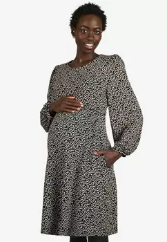 Дневное платье MATERNITY ANIMAL DOUBLE LAYER REGULAR FIT JoJo Maman Bb, черный