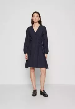 Дневное платье SLFRIA V NECK SHORT DRESS Selected Femme, темно-синий
