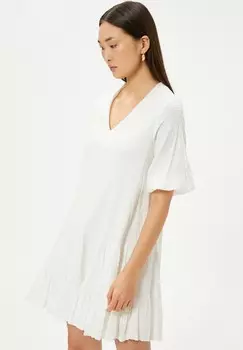 Дневное платье VOLUMINOUS MINI PUFF SLEEVE Koton, кремовый