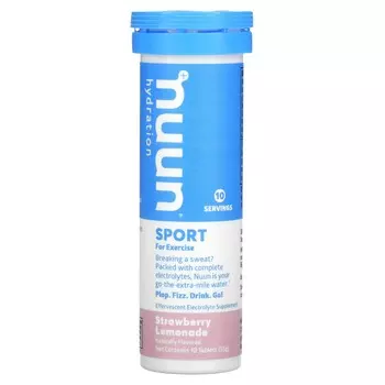 Добавка Nuun с шипучими электролитами, клубничный лимонад, 10 таблеток