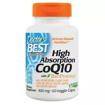 Doctor's Best, Коэнзим Q10 400 мг и пиперин, 60 капсул. Inna marka