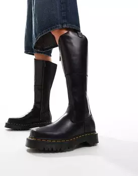 Доктор Dr. Martens - Amaayah Hi - Черные кожаные ботильоны до колена