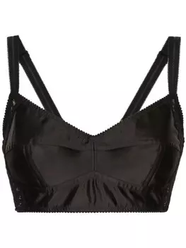 Dolce & Gabbana атласный топ, черный
