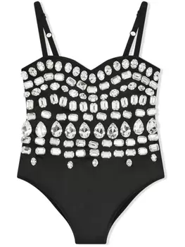 Dolce & Gabbana боди со стразами, черный