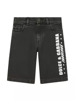 Dolce & Gabbana джинсовые шорты с логотипом, черный