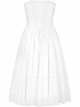 Dolce & Gabbana габардиновое платье миди, белый