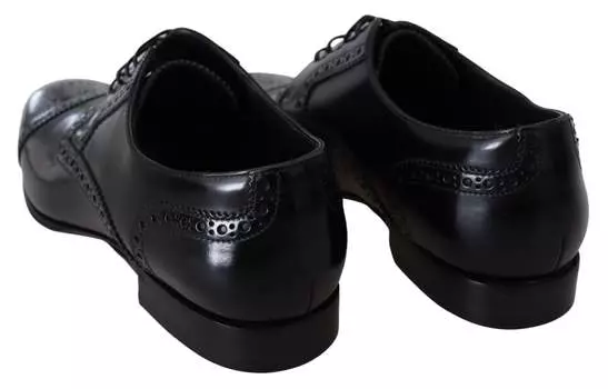 Dolce & Gabbana Элегантные кожаные деловые мужские туфли дерби, черный