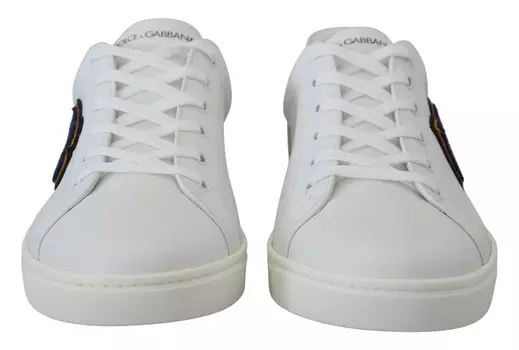 Dolce & Gabbana Элегантные кожаные мужские кроссовки, белый