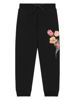 Dolce & Gabbana Kids джогеры с цветочным принтом, синий