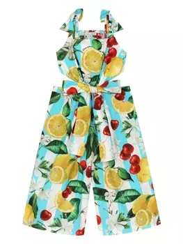 Dolce & Gabbana комбинезон с принтом, синий