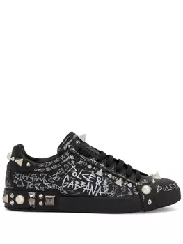 Dolce & Gabbana кроссовки Portofino с заклепками, черный