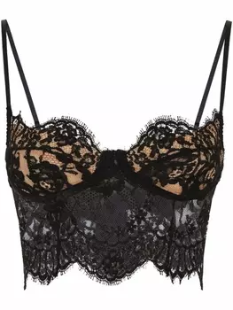 Dolce & Gabbana кружевной бюстгальтер-балконет, черный