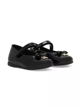 Dolce & Gabbana лакированные балетки с логотипом DG, черный