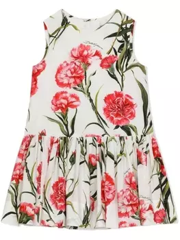 Dolce & Gabbana платье без рукавов с цветочным принтом, белый