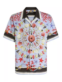 Dolce & Gabbana рубашка с принтом, синий