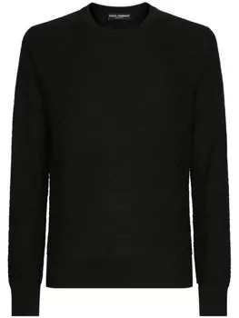 Dolce & Gabbana шелковый джемпер с узором в ромб, черный