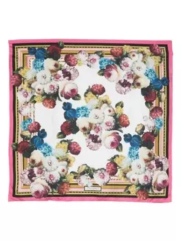 Dolce & Gabbana шелковый платок с цветочным принтом, розовый