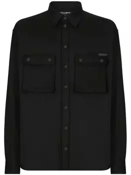 Dolce & Gabbana шерстяная рубашка, черный
