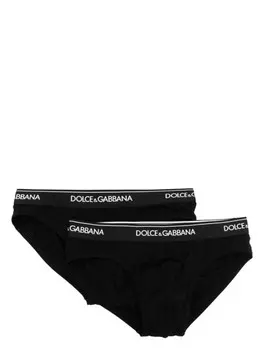 Dolce & Gabbana трусы-брифы с логотипом, черный