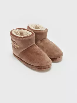 Домашние сапоги для мальчика с вышивкой LCW STEPS, светло-коричневый