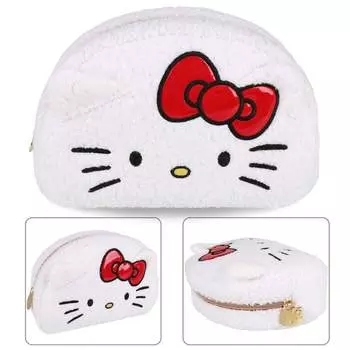 Дорожная косметичка Hello Kitty White, плюшевая, вместительная 22x15x7 см sarcia.eu