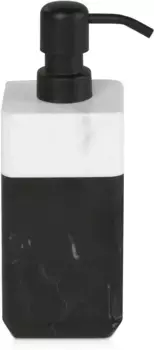 Дозатор для мыла Mve "Black & White", мрамор, 190 мл 7х19,5х7 см, черный