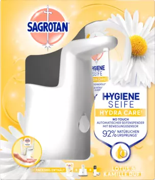 Дозатор для мыла No Touch + сменный блок Lotus Ромашка Hydra Care 1 шт. Sagrotan