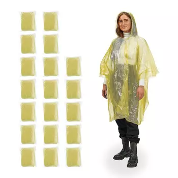 Дождевик relaxdays 20 x Regenponcho, желтый