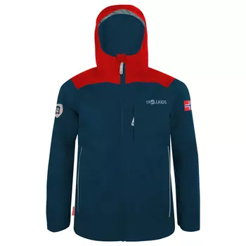 Дождевик Trollkids Kids Bergen, цвет Bright Red/Mystic Blue