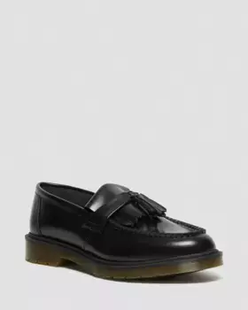 Dr. Martens Adrian Гладкие кожаные лоферы с кисточками, цвет Black — Polished Smooth