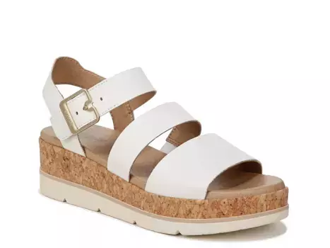 Dr. Scholl's Сандалии Once Twice Wedge от Dr. Scholl, белые синтетические