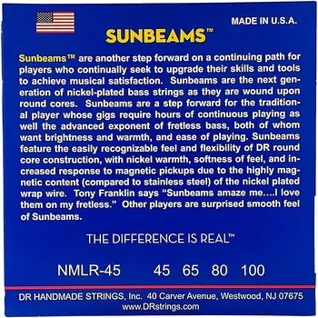 DR Струны Sunbeams NMLR-45 Medium Light 4-струнные басовые струны DR Strings