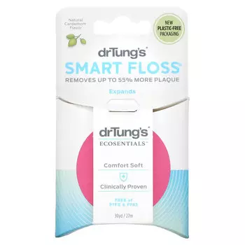Dr. Tung's, Smart Floss, зубная нить, натуральный кардамон, 27 м (30 ярдов)