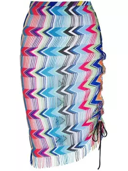 Драпированная юбка с узором зигзаг Missoni, синий