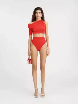 Драпированный мини-топ Jacquemus, оранжевый