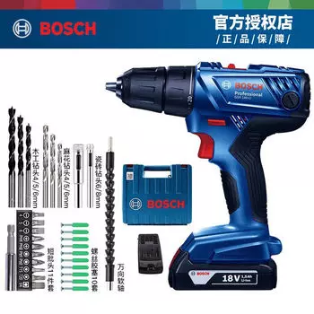 Дрель аккумуляторная Bosch GSR180-Li + насадка, сверла