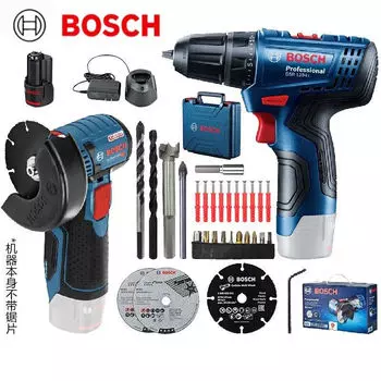Дрель электрическая Bosch GWS 12V-76 + Угловая шлифовальная машина Bosch GSR 120-Li
