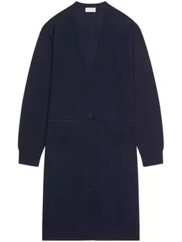 DRIES VAN NOTEN длинный кардиган с V-образным вырезом, синий