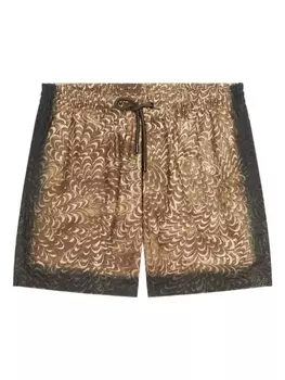DRIES VAN NOTEN плавки-шорты с принтом, нейтральный цвет