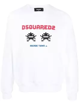 Dsquared2 Arcade Twins-print sweatshirt, белый