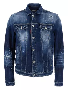 DSQUARED2 Dan окрашенная джинсовая куртка с классическим воротником, синий