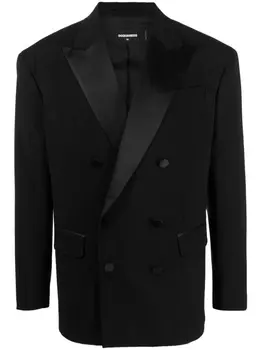 Dsquared2 двубортный блейзер с шелковыми лацканами, черный