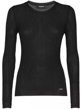 DSQUARED2 джемпер в рубчик, черный