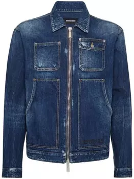DSQUARED2 джинсовая куртка на молнии, синий