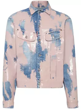 DSQUARED2 джинсовая куртка с эффектом потертости, розовый