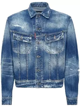 DSQUARED2 джинсовая куртка с бисером, синий