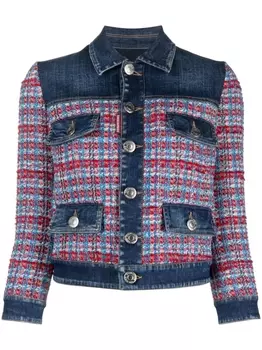 Dsquared2 джинсовая куртка со вставками, синий